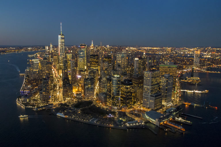 NYC Lights Helicopter View