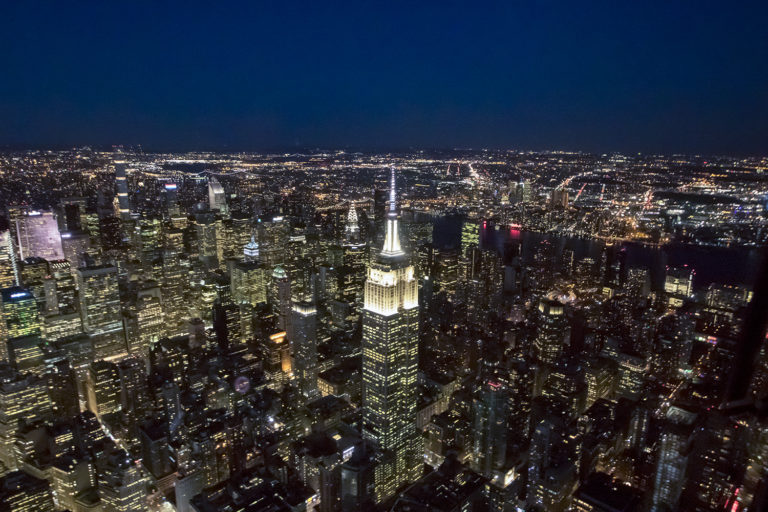 NYC Lights Helicopter View