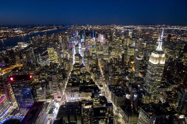 NYC Lights Helicopter View