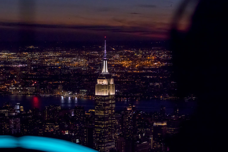 NYC Lights Helicopter View